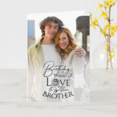Minimal Photo Birthday Keepsake Brother Kaart (Gele Bloem)