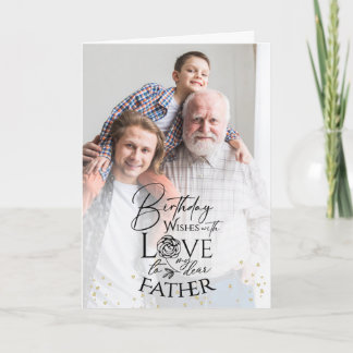 Minimal Photo Birthday Keepsake Father Kaart