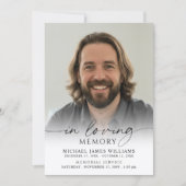 Minimal Photo Celebration of Life Funeral Memorial Kaart (Voorkant)