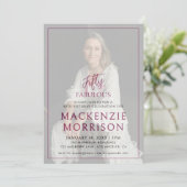 Minimal Photo Fifty and Fabulous Birthday Party Kaart (Staand voorkant)