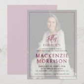 Minimal Photo Fifty and Fabulous Birthday Party Kaart (Voorkant / Achterkant)