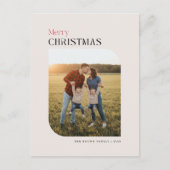 Minimal Photo Merry Christmas Holiday Postcard Feestdagenkaart (Voorkant)
