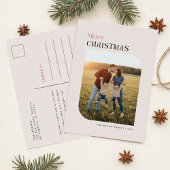 Minimal Photo Merry Christmas Holiday Postcard Feestdagenkaart