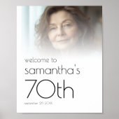 Minimal Photo Overlay Welcome 70th Birthday Party Poster (Voorkant)
