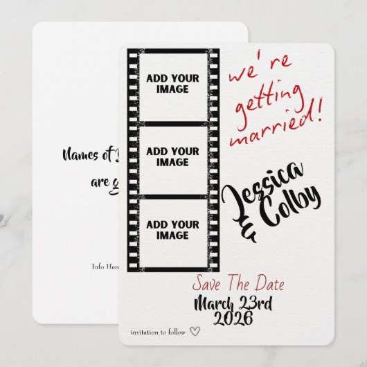 Minimal Photo Save the Date Custom Modern (Voorkant / Achterkant)