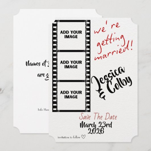 Minimal Photo Save the Date Custom Modern (Voorkant / Achterkant)