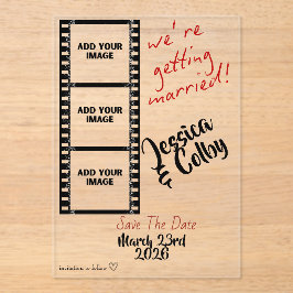 Minimal Photo Save the Date Custom Modern Acryl Uitnodigingen