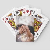 Minimal Photo Script "Engaged" Custom Initials Pokerkaarten (Achterkant)
