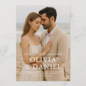 Minimal Photo Wedding Elegant Modern  Kaart (Voorkant)