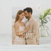 Minimal Photo Wedding Elegant Modern  Kaart (Staand voorkant)