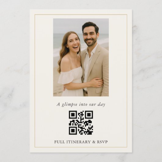 Minimal Photo Wedding Elegant Modern Kaart (Achterkant)