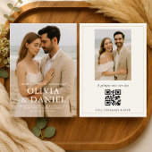 Minimal Photo Wedding Elegant Modern  Kaart