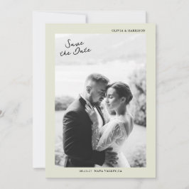 Minimal Photo Wedding Save the Date Card Kaart