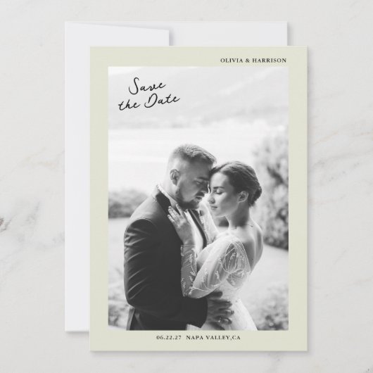Minimal Photo Wedding Save the Date Card Kaart (Voorkant)