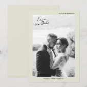 Minimal Photo Wedding Save the Date Card Kaart (Voorkant / Achterkant)