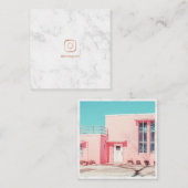 Minimal Photography roos goud Instagram marmer Contactkaartje (Voorkant / Achterkant)