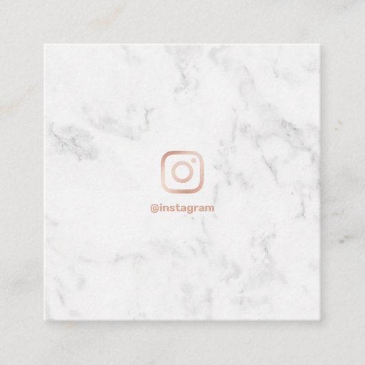 Minimal Photography roos goud Instagram marmer Contactkaartje (Voorkant)