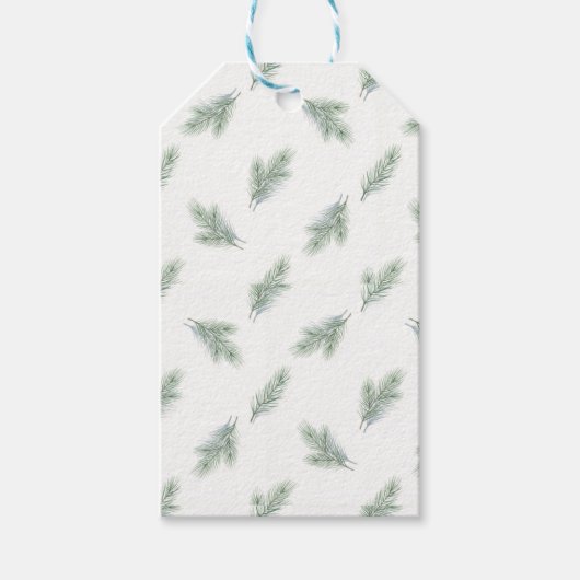 Minimal Pine Corporate Christmas Pattern Cadeaulabel (Voorkant)