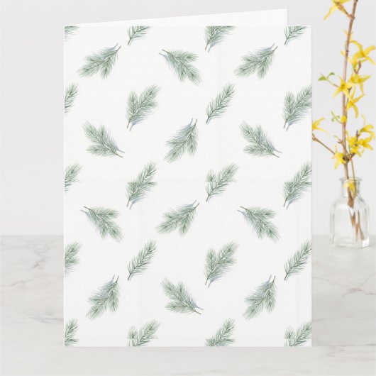 Minimal Pine Corporate Christmas Pattern Kaart (Gele Bloem)