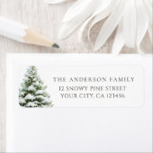 Minimal Pine Tree Christmas Address Etiket (Insitu)