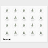 Minimal Pine Tree Christmas Ronde Sticker (Vel)