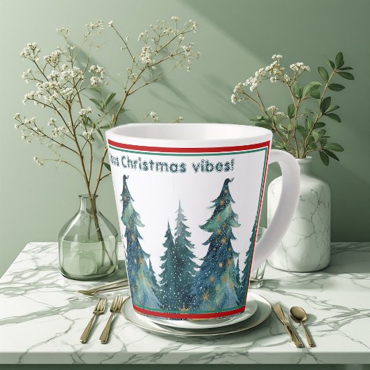 Minimal Pine Tree-mendous Christmas Vibes Modern Latte Mok