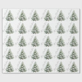 Minimal Pine Tree Merry Christmas Cadeaupapier (Vlak)