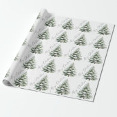 Minimal Pine Tree Merry Christmas Cadeaupapier (Uitgerold)