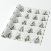 Minimal Pine Tree Merry Christmas Cadeaupapier (Uitgerold)