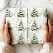 Minimal Pine Tree Merry Christmas Cadeaupapier