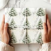 Minimal Pine Tree Merry Christmas Cadeaupapier