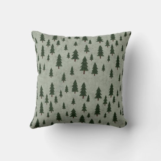Minimal Pine Tree Pattern Throw Pillow Kussen (Achterkant)