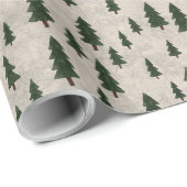 Minimal Pine Trees Pattern Wrapping Paper Cadeaupapier (Rol Hoek)