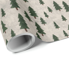 Minimal Pine Trees Pattern Wrapping Paper Cadeaupapier