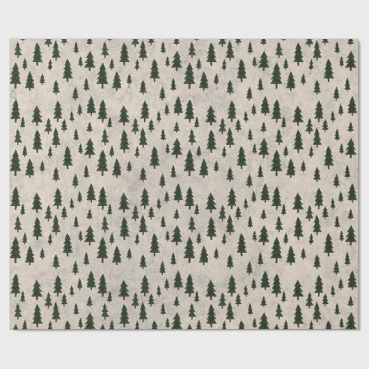 Minimal Pine Trees Pattern Wrapping Paper Cadeaupapier (Vlak)