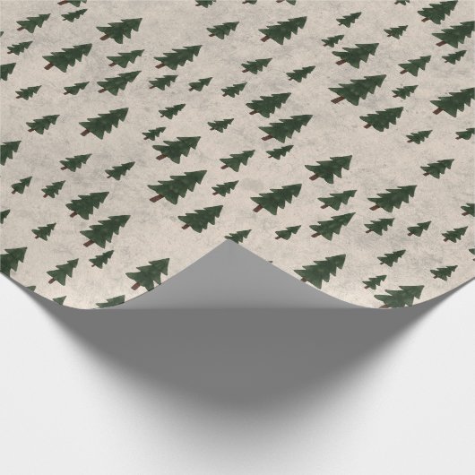 Minimal Pine Trees Pattern Wrapping Paper Cadeaupapier (Hoek)