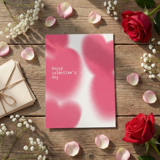 Minimal Pink Abstract Happy Valentine’s Day Briefkaart
