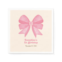 Minimal Pink Bow Sweet Girl Verjaardag