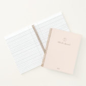 Minimal Pink Elegant Flower Logo & Script Naam Notitieboek (Binnen)