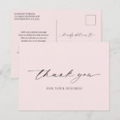 Minimal Pink Elegant Modern Bedankt Briefkaart (Voorkant / Achterkant)