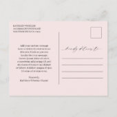 Minimal Pink Elegant Modern Bedankt Briefkaart (Achterkant)