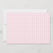 Minimal Pink Gingham Controleer patroon foto geboo Aankondiging (Achterkant)