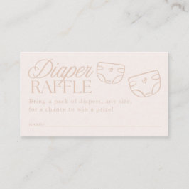 Minimal Pink Girl Baby Shower Diaper Raffle Informatiekaartje