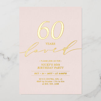 Minimal Pink & Gold Milestone Birthday  Folie Uitnodiging