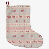 Minimal Pink Scandinavian Dog Stocking | Nordic Grote Kerstsok (Voorkant)