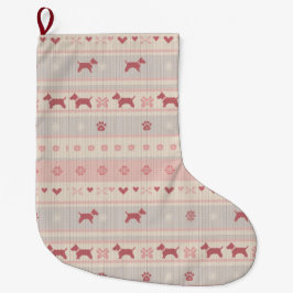 Minimal Pink Scandinavian Dog Stocking | Nordic Grote Kerstsok