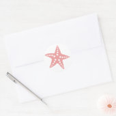 Minimal Pink Starfish Sticker, strandthema Ronde Sticker (Envelop)
