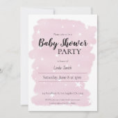 Minimal Pink Waterverf Girl Baby shower Kaart (Voorkant)