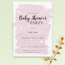 Minimal Pink Waterverf Girl Baby shower