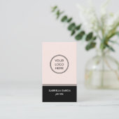 Minimal Pink Your Logo QR Code Visitekaartje (Staand voorkant)